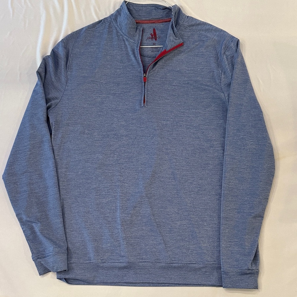 johnnie-O Heathered Blue Zip-Up Sweater
